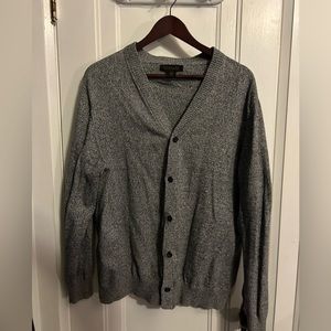 Bugatchi Men’s Gray V-Neck Button Cardigan